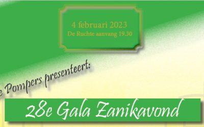 28e Gala Zanikavond op 4 februari